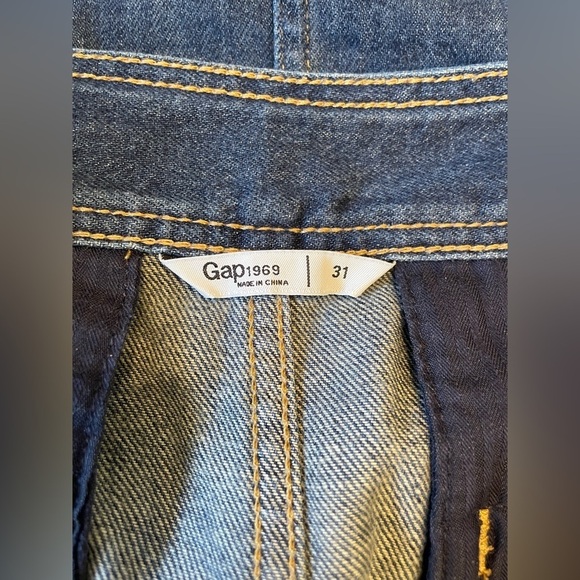 Gap Denim Jean Button Front Pocket A-Line Mini Skirt Dark Wash Cotton Size 31 - Picture 4 of 6